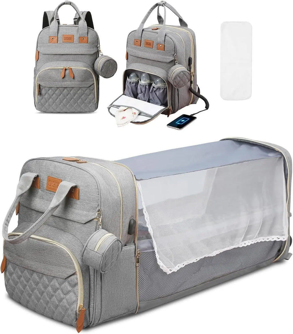 sac à dos à langer 3 en 1 avec lit bébé - vue produit 11