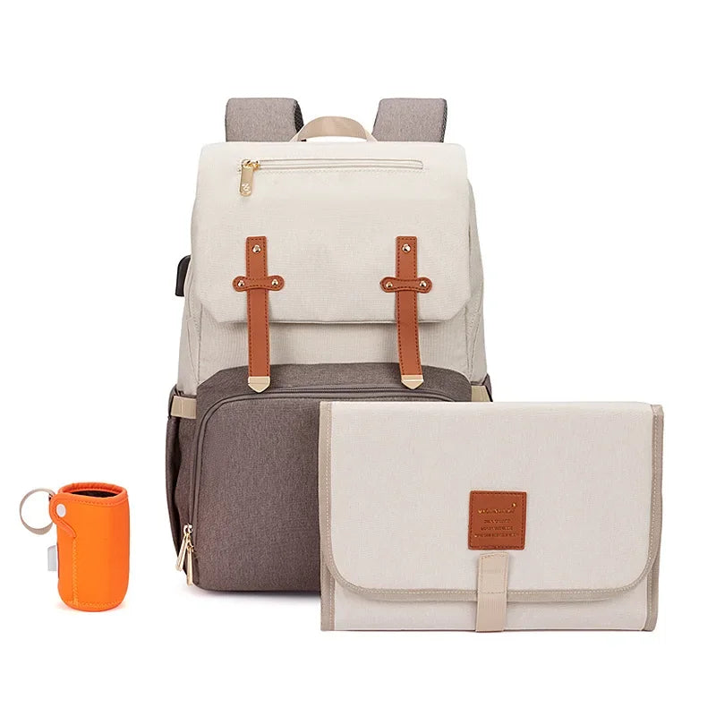 sac à dos à langer denim isotherme patchwork - vue produit 7