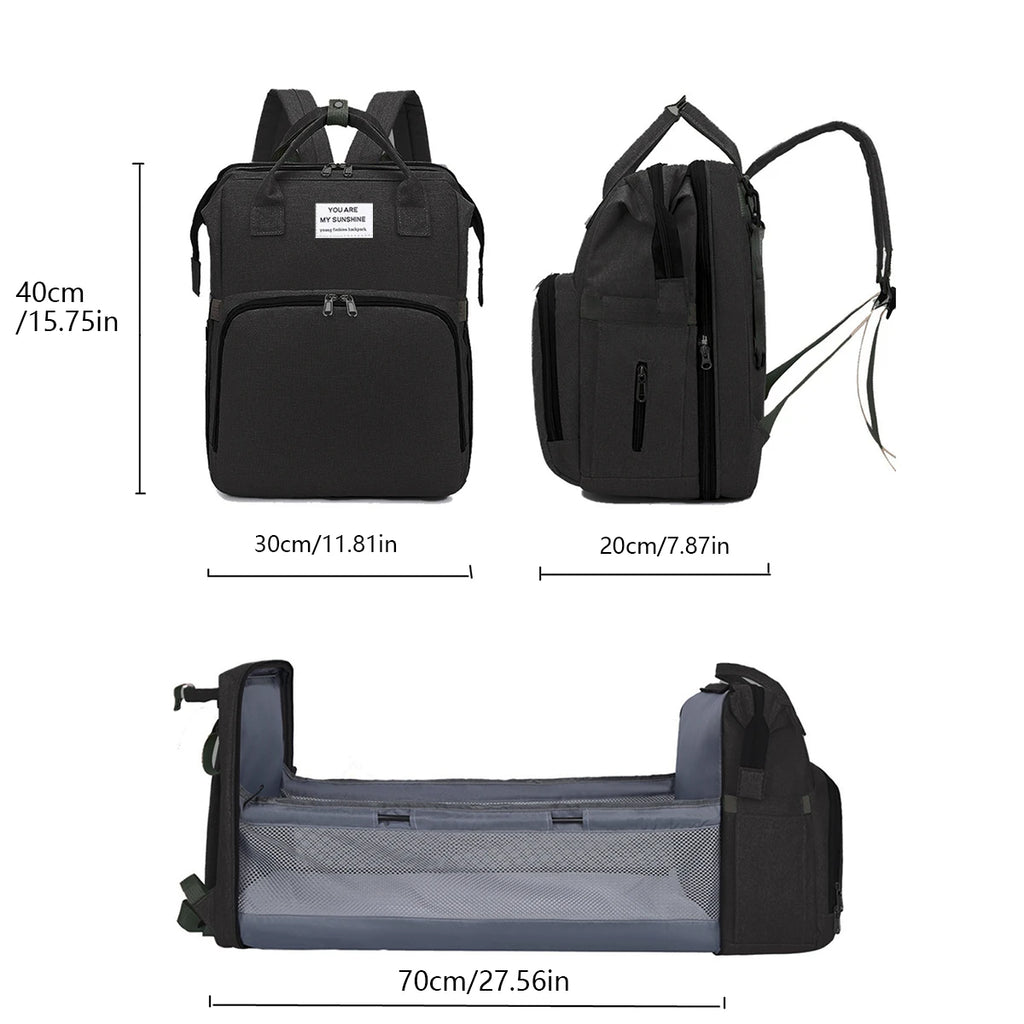 sac à dos à langer avec berceau pliable - vue produit 7