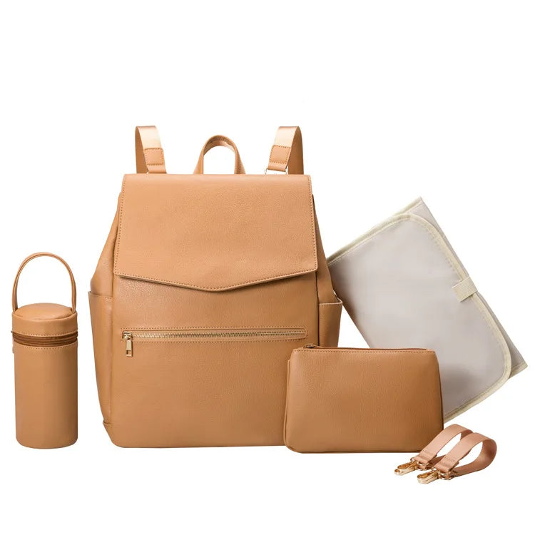 sac à dos à langer simili cuir avec matelas - vue produit 6