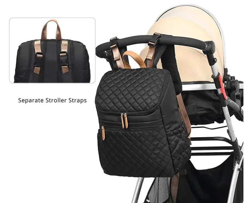 sac à dos à langer denim isotherme patchwork - vue produit 4