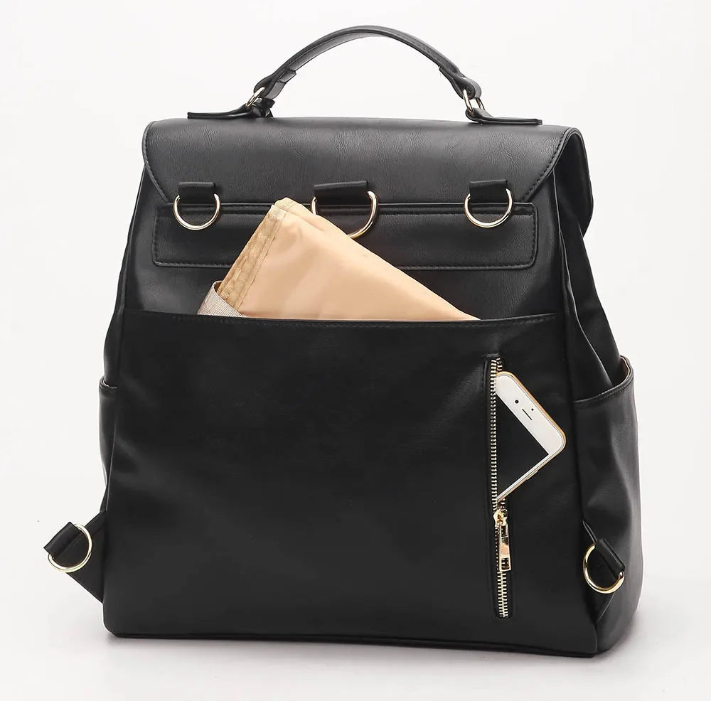 sac à dos à langer imperméable simili cuir - vue produit 3