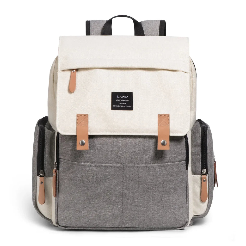 sac à dos à langer denim isotherme patchwork - vue produit 12