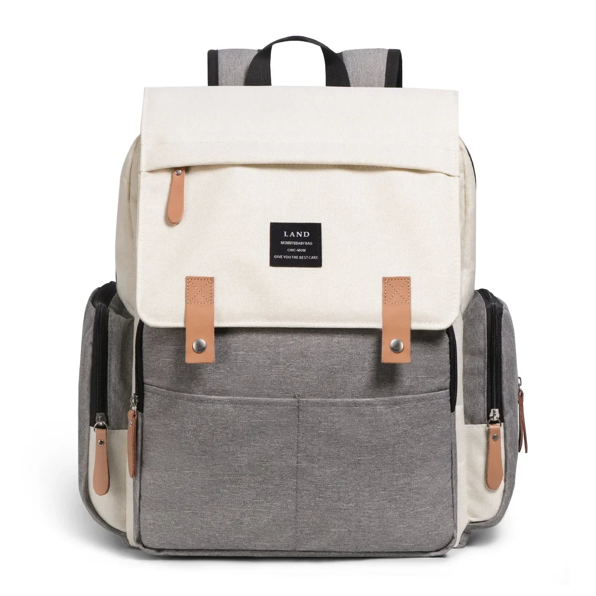 sac à dos à langer denim isotherme patchwork - vue produit 12