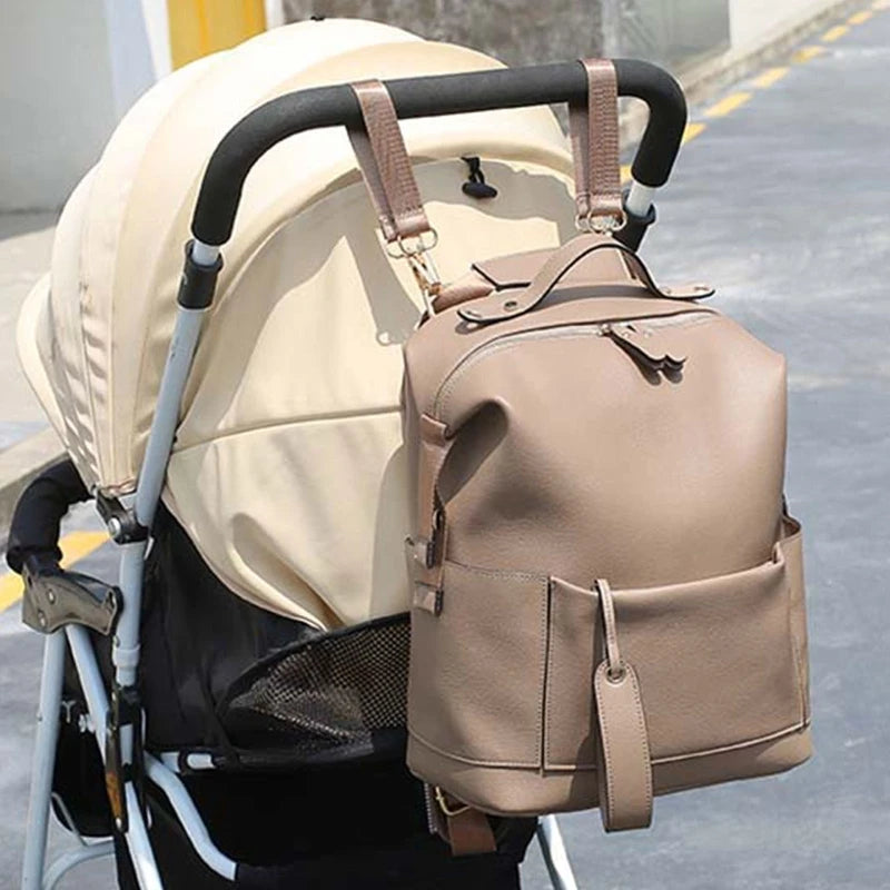 sac à dos à langer en simili cuir multi-poches - vue produit 5