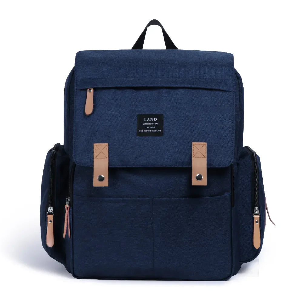 sac à dos à langer denim isotherme patchwork - vue produit 6