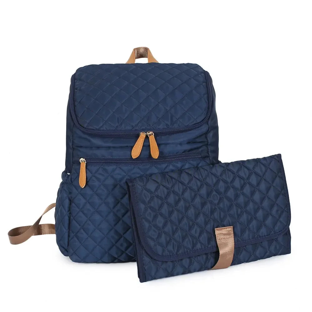 sac à dos à langer denim isotherme patchwork - vue produit 9