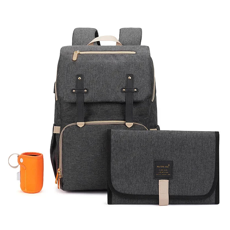 sac à dos à langer denim isotherme patchwork - vue produit 11