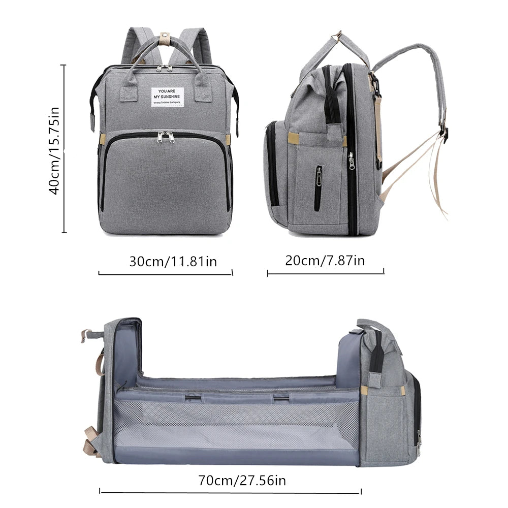 sac à dos à langer avec berceau pliable - vue produit 11