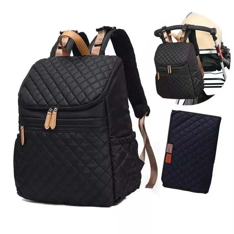 sac à dos à langer denim isotherme patchwork - vue produit 3