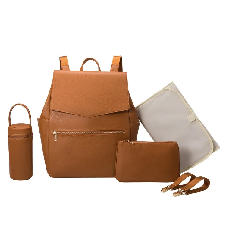 sac à dos à langer simili cuir avec matelas - vue produit 7