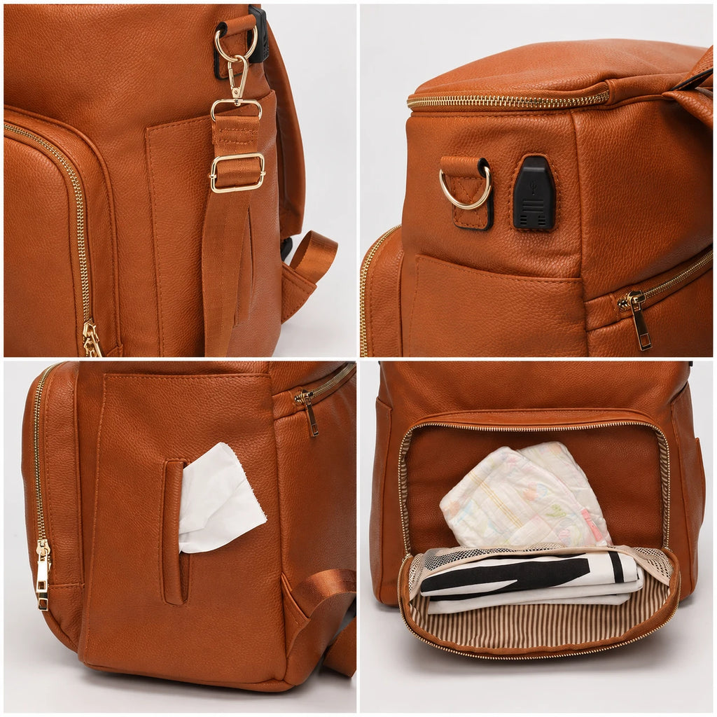 Sac à dos à langer poussette à sangles intégrées