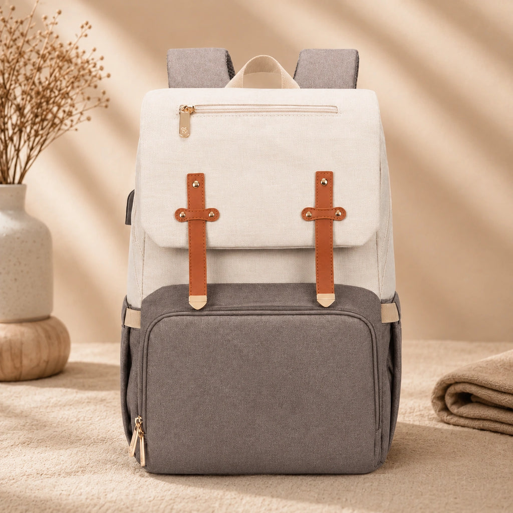 Sac à dos à langer denim — Isotherme biberon