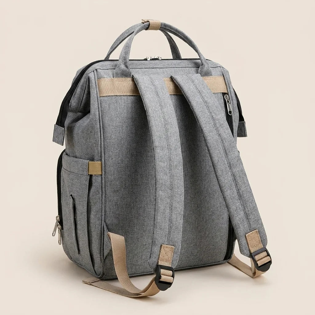 Sac à langer berceau pliable deep matte black - système de portage et bretelles ergonomiques