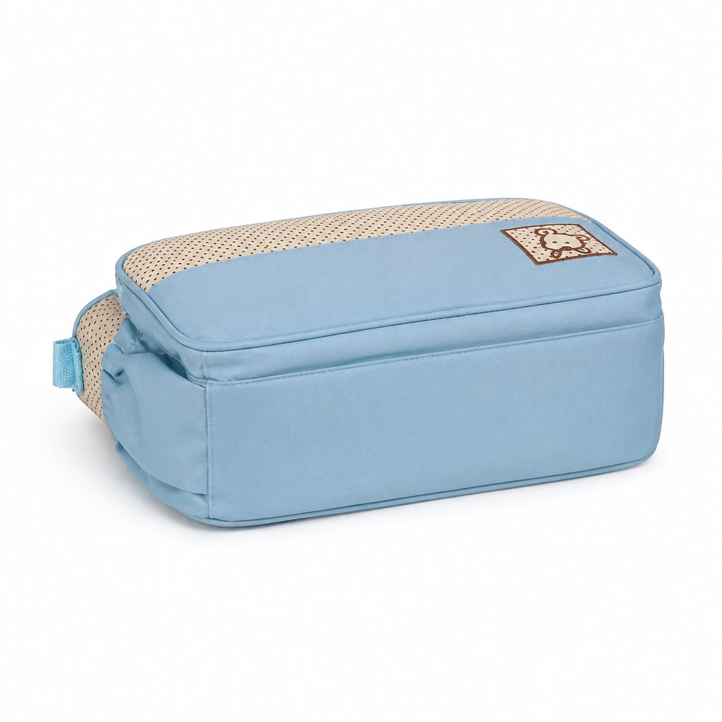 Sac à langer set 5 pièces porte-biberon bleu - vue de face