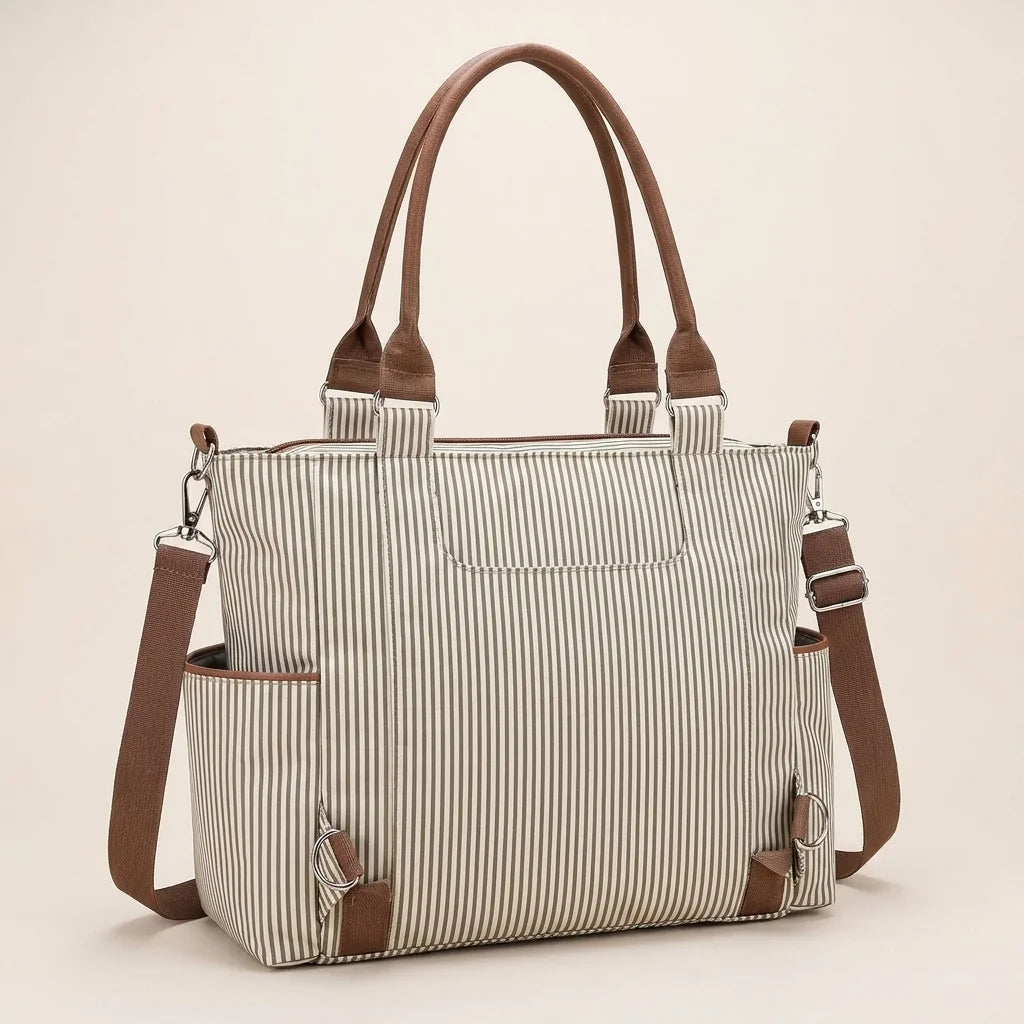 Sac à langer cabas set 7 pieces deep matte black - système de portage et bretelles ergonomiques