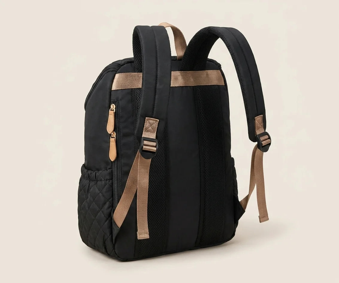 Sac à langer denim patchwork deep blue denim patchwork - système de portage et bretelles ergonomiques