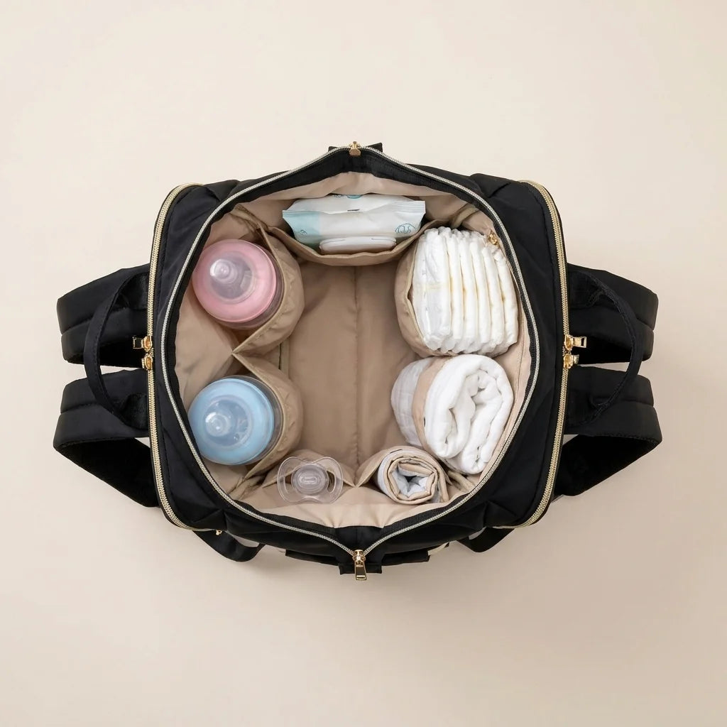 Sac à langer isotherme biberon - organisation intérieure zéro fouille pour parents