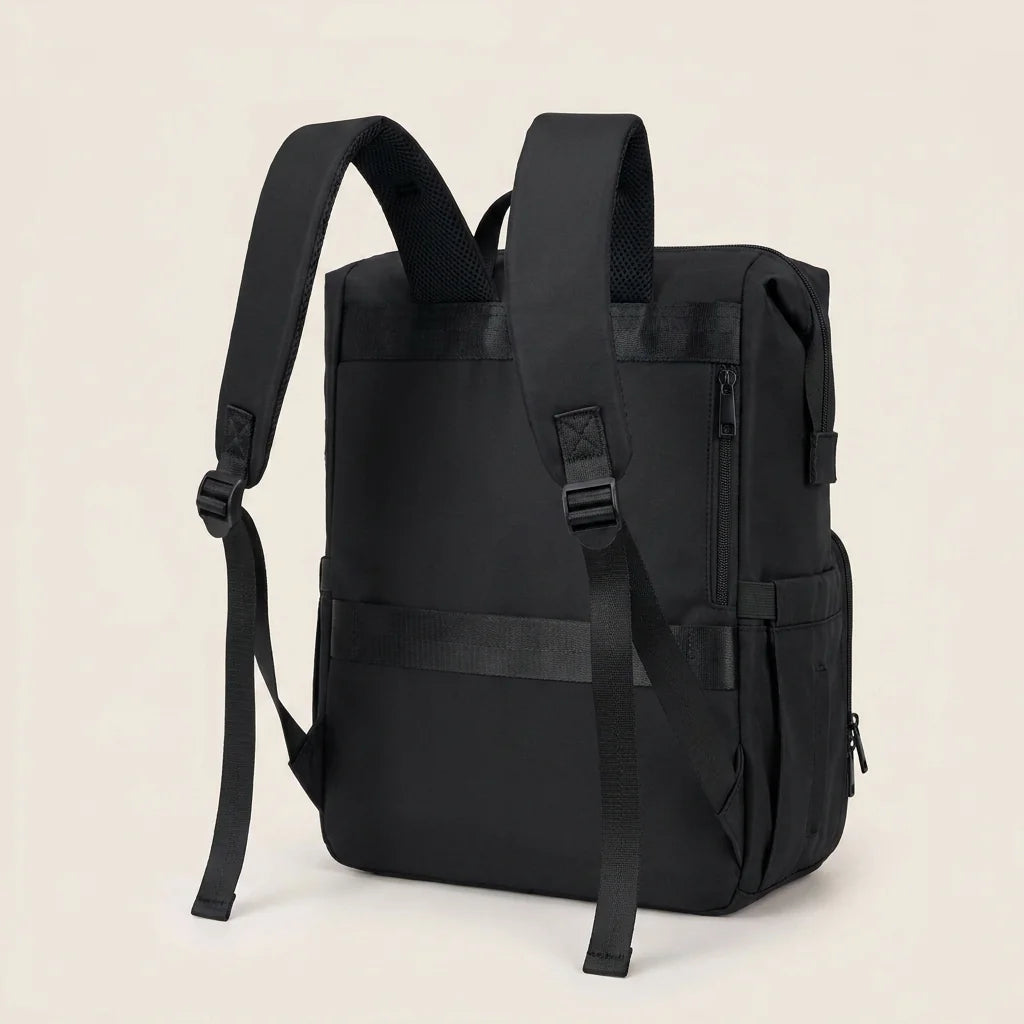 Sac à langer isotherme biberon deep matte black - système de portage et bretelles ergonomiques