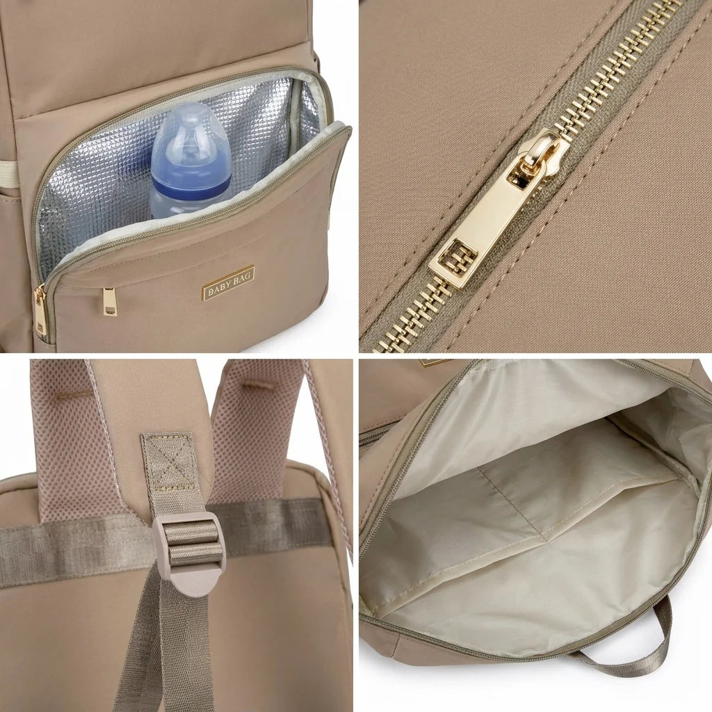 Détails techniques sac à langer isotherme biberon - poche isotherme imperméable bretelles