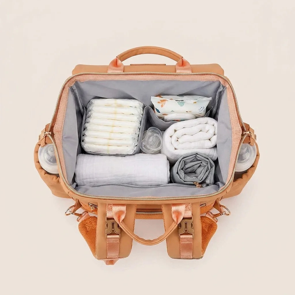Sac à langer minimaliste compact - organisation intérieure zéro fouille pour parents