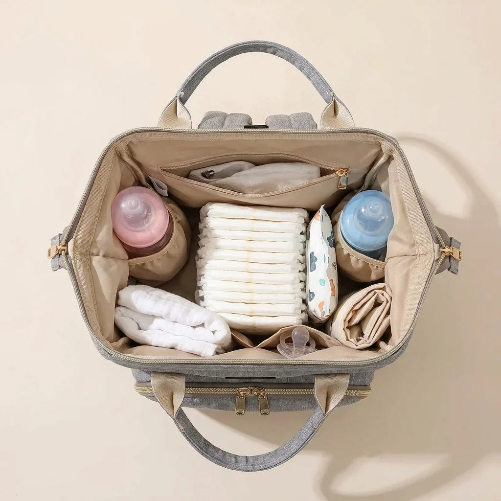 Sac à langer motif diamant - organisation intérieure zéro fouille pour parents