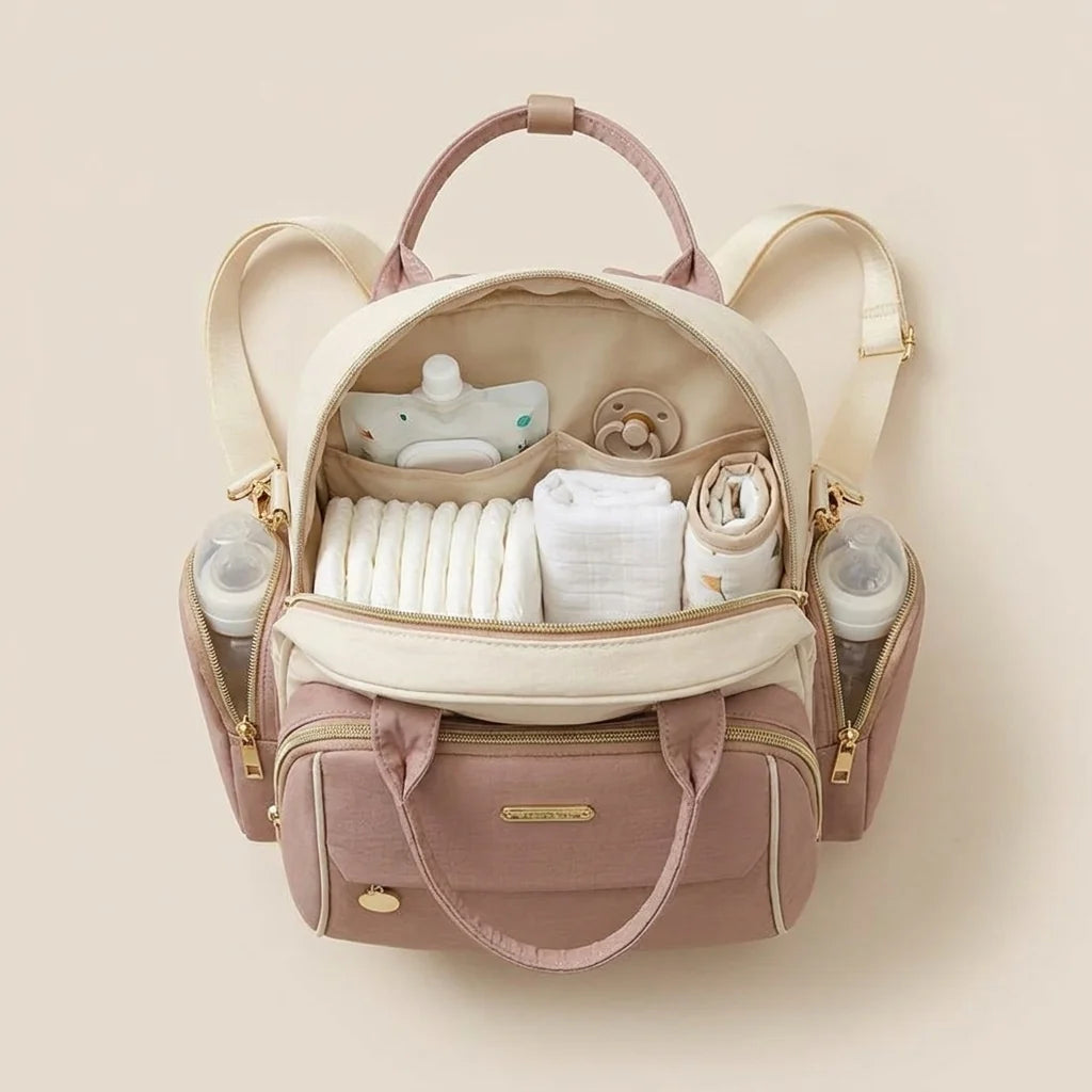 Sac à langer personnalisable sobre - organisation intérieure zéro fouille pour parents
