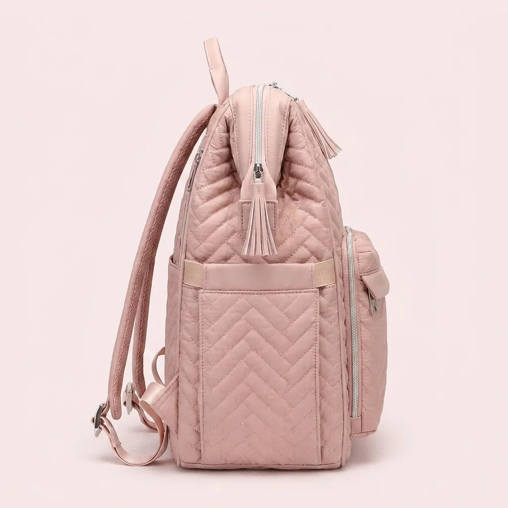 Sac à langer set 5 pieces coordonnees dusty pink rose - vue de profil