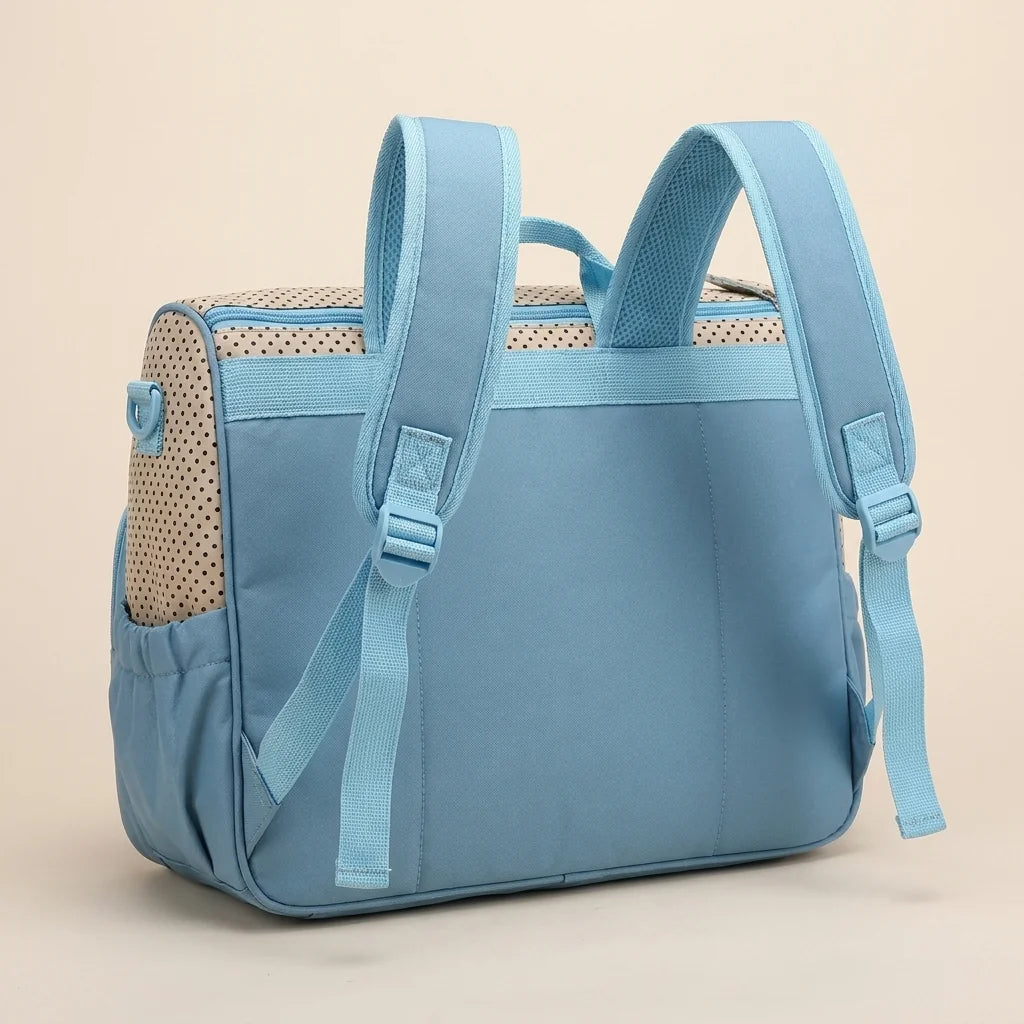 Sac à langer set 5 pieces porte-biberon muted dusty pink - système de portage et bretelles ergonomiques