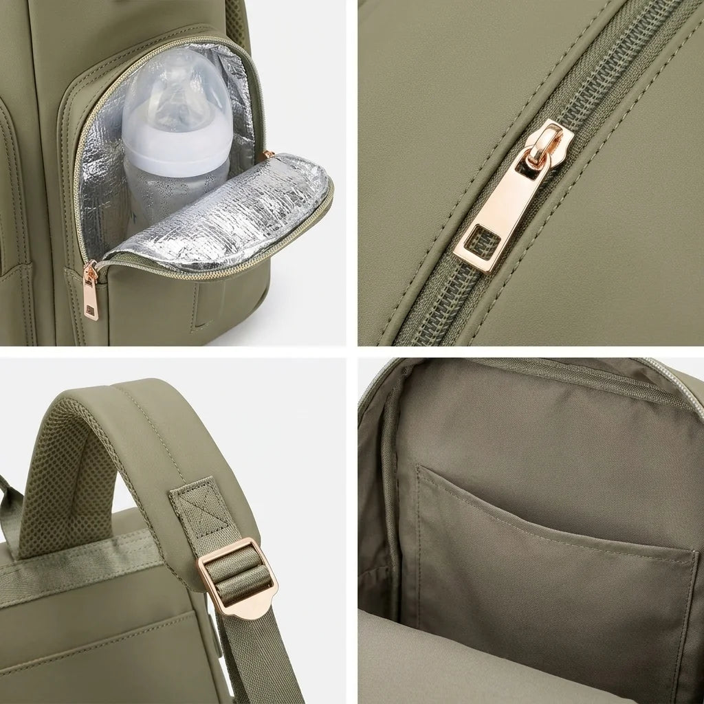 Détails techniques sac à langer unisexe papa maman - poche isotherme imperméable bretelles