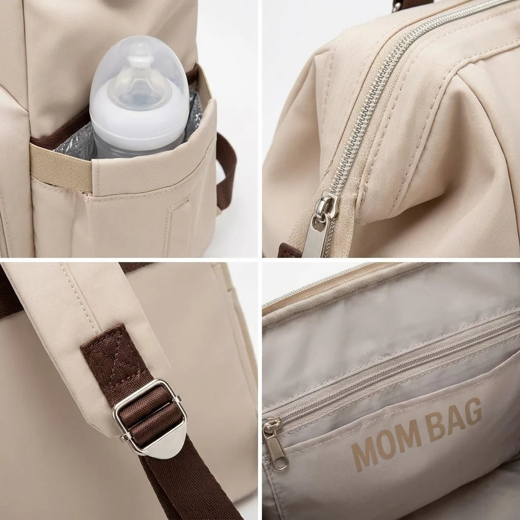 Détails techniques sac à langer voyage securise - poche isotherme imperméable bretelles